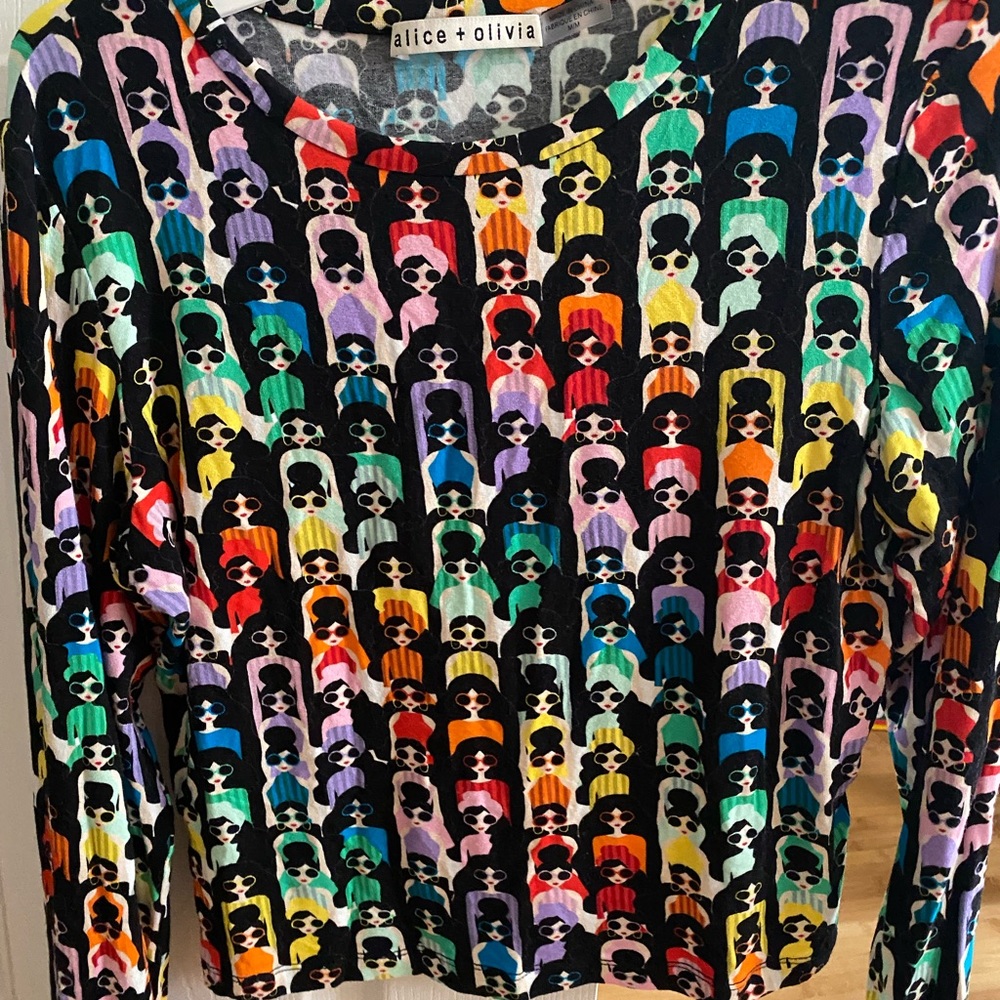 Alice and Olivia rainbow lady top